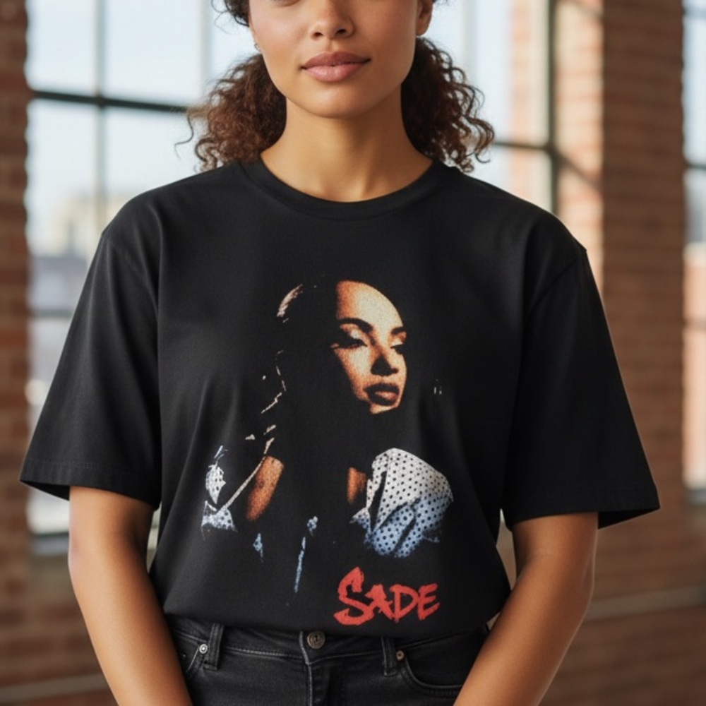 Sade Vintage Concert Black Graphic Short Sleeve Tee